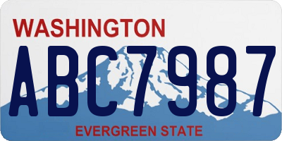 WA license plate ABC7987