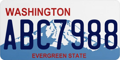 WA license plate ABC7988