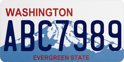 WA license plate ABC7989