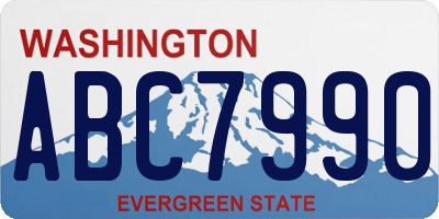 WA license plate ABC7990