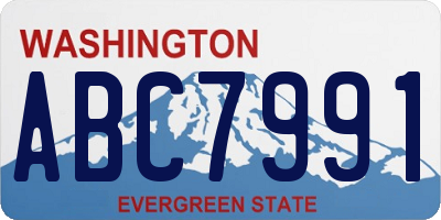 WA license plate ABC7991