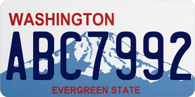 WA license plate ABC7992