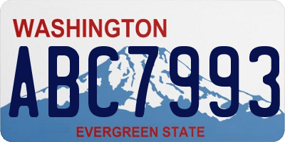WA license plate ABC7993