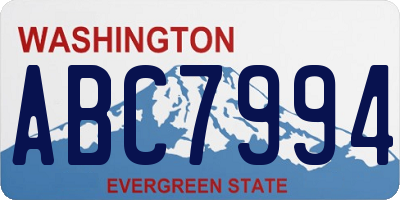 WA license plate ABC7994