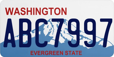 WA license plate ABC7997