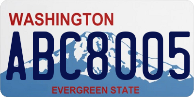 WA license plate ABC8005