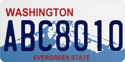 WA license plate ABC8010