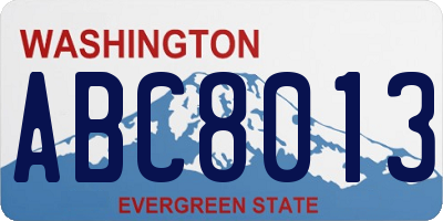 WA license plate ABC8013