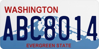 WA license plate ABC8014