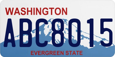 WA license plate ABC8015