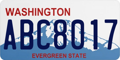 WA license plate ABC8017