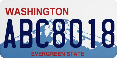 WA license plate ABC8018