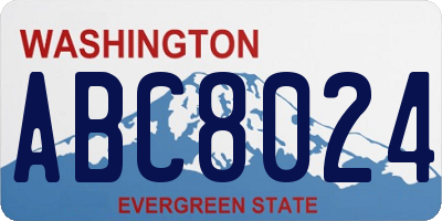 WA license plate ABC8024