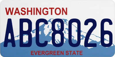 WA license plate ABC8026