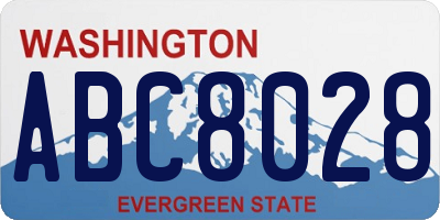WA license plate ABC8028