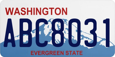 WA license plate ABC8031