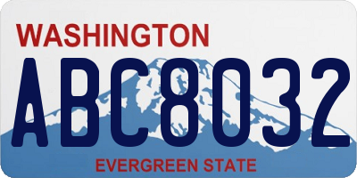 WA license plate ABC8032