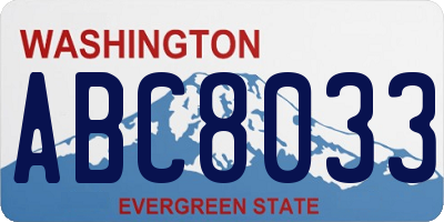 WA license plate ABC8033