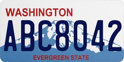 WA license plate ABC8042