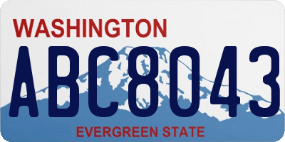 WA license plate ABC8043