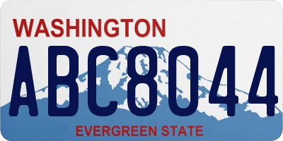 WA license plate ABC8044