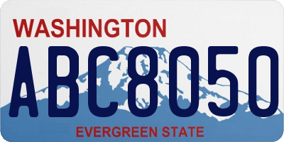 WA license plate ABC8050
