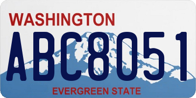 WA license plate ABC8051