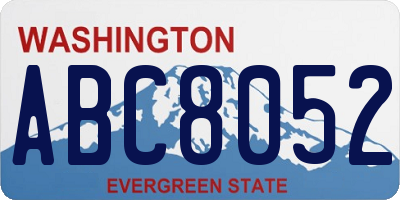 WA license plate ABC8052