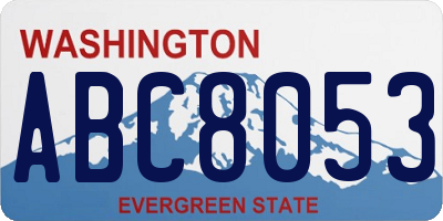 WA license plate ABC8053