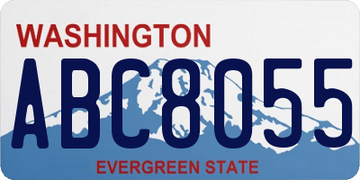 WA license plate ABC8055