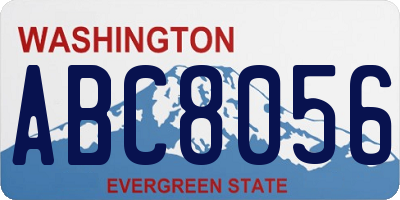 WA license plate ABC8056