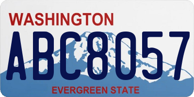 WA license plate ABC8057
