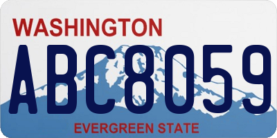 WA license plate ABC8059