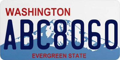WA license plate ABC8060