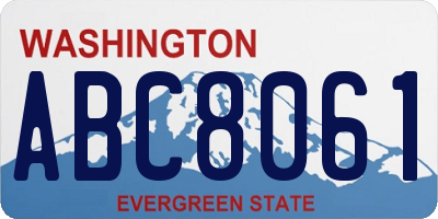 WA license plate ABC8061