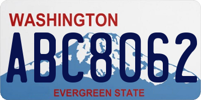 WA license plate ABC8062