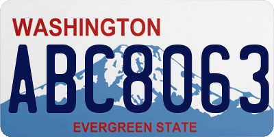 WA license plate ABC8063