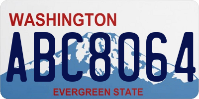 WA license plate ABC8064