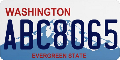 WA license plate ABC8065
