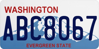 WA license plate ABC8067