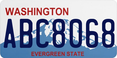 WA license plate ABC8068