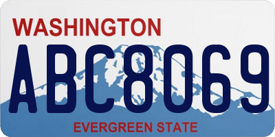 WA license plate ABC8069