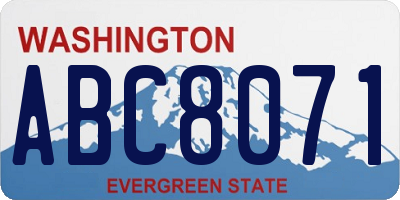 WA license plate ABC8071