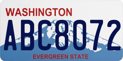 WA license plate ABC8072
