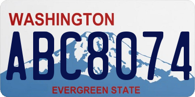 WA license plate ABC8074