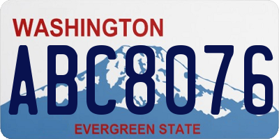 WA license plate ABC8076
