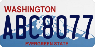 WA license plate ABC8077