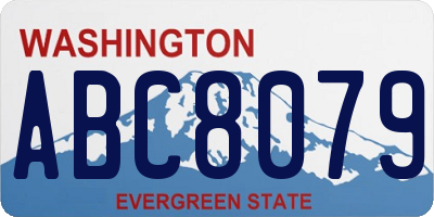 WA license plate ABC8079