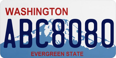 WA license plate ABC8080