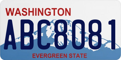 WA license plate ABC8081